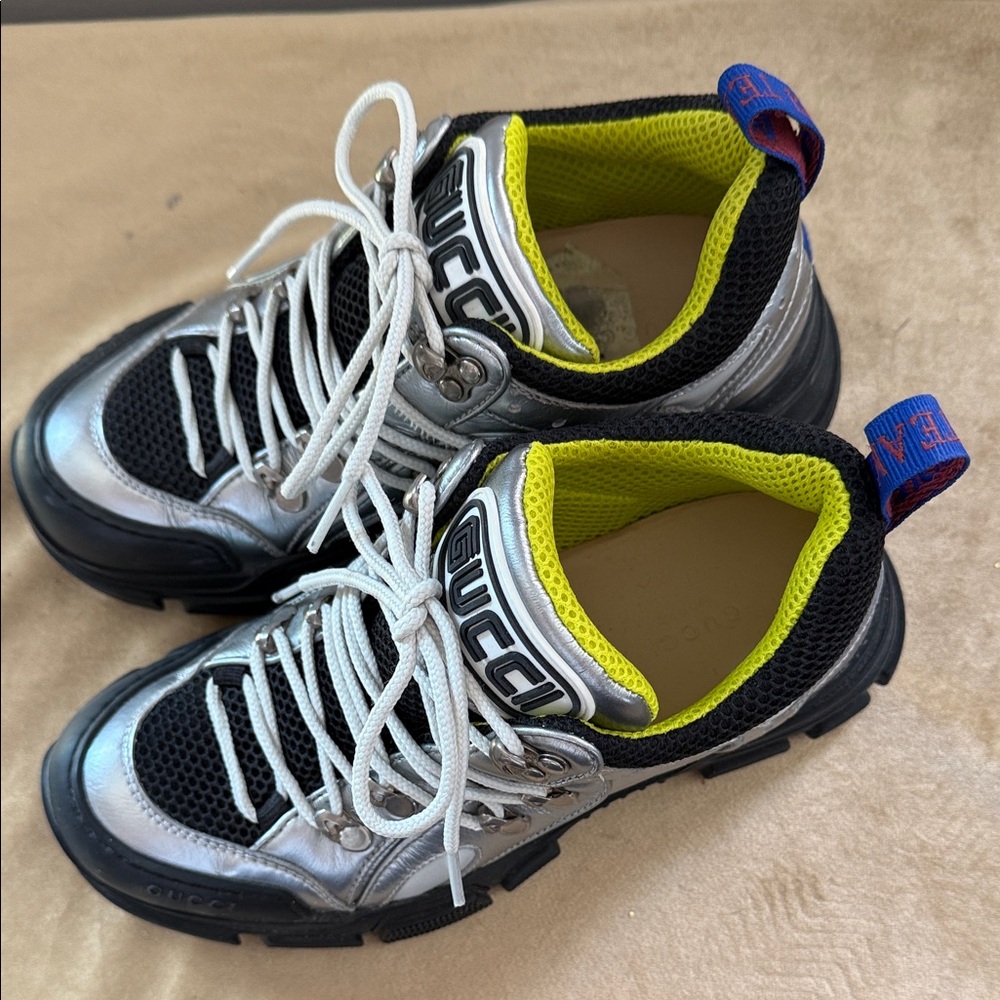Gucci Silver chunky sole sneakers